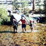 sugarloaf creek crossing in 1994 on trek to Mt. Whitney