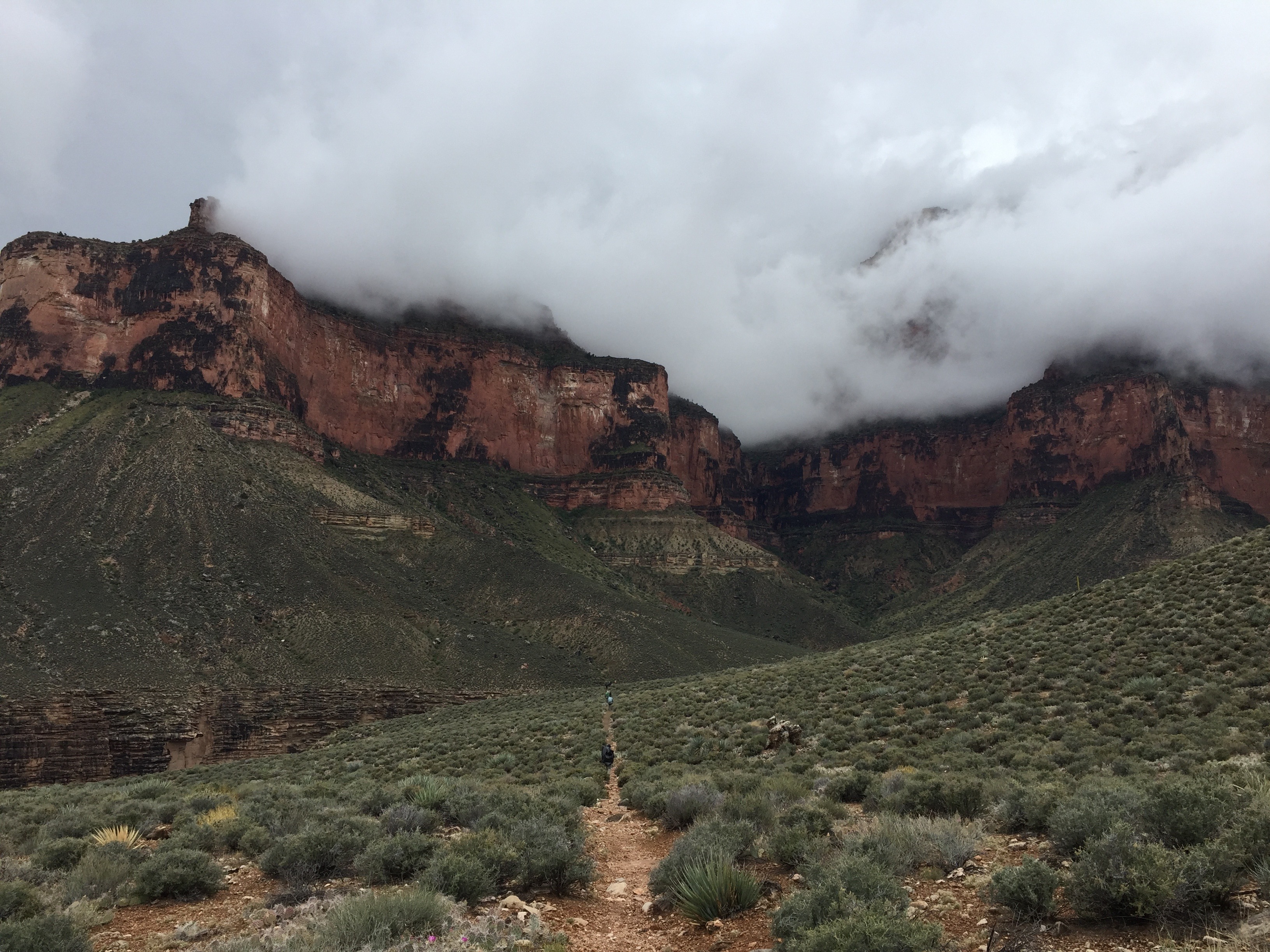 Clouds over Tonto Trail on Grand Canyon Challenge