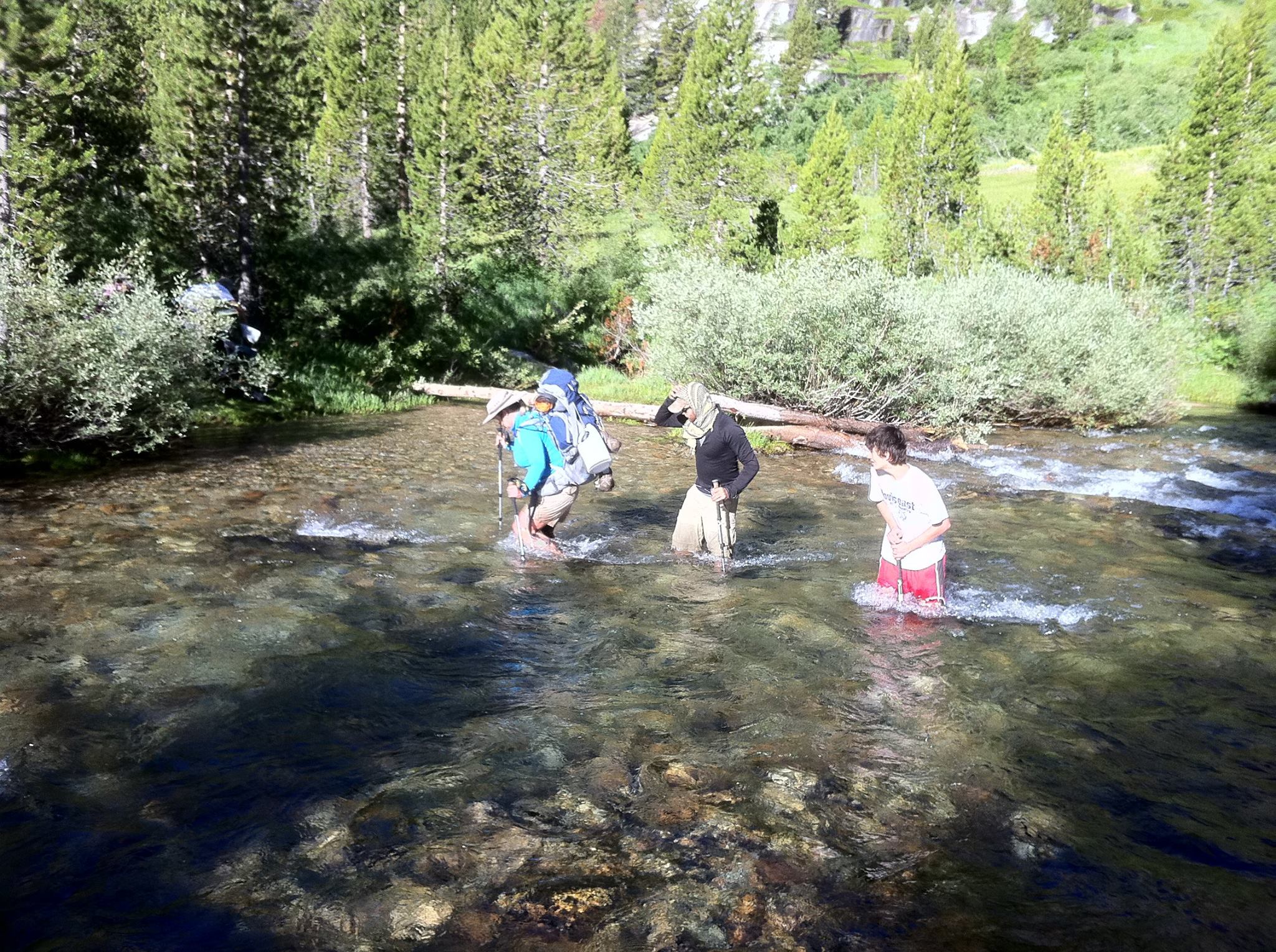 Big Wet Meadow River Crossing - Trans-Sierra Xtreme Challenge - Mt. Whitney Hike
