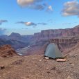 camping on red wall in grand canyon