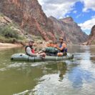 Crossing the Colorado River by Raft on Grand Canyon Rim-to-Rim backpacking trek.
